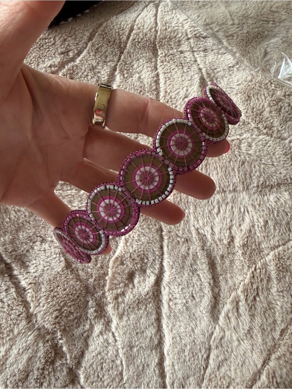 Deepa gurnani Pink Beaded Circular Headband - Women Accessories